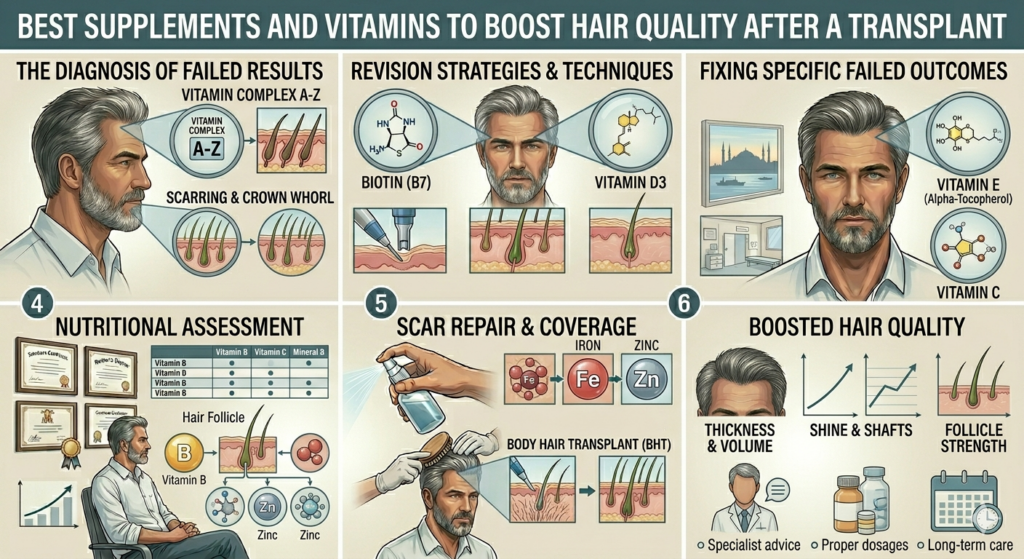 Best Supplements and Vitamins to Boost Hair Quality After a Transplant