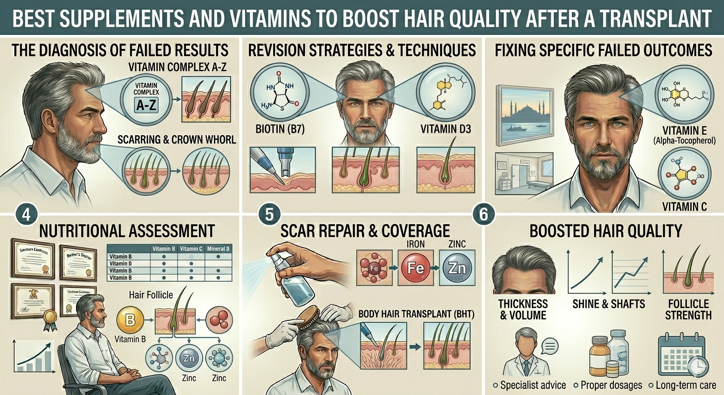 Best Supplements and Vitamins to Boost Hair Quality After a Transplant