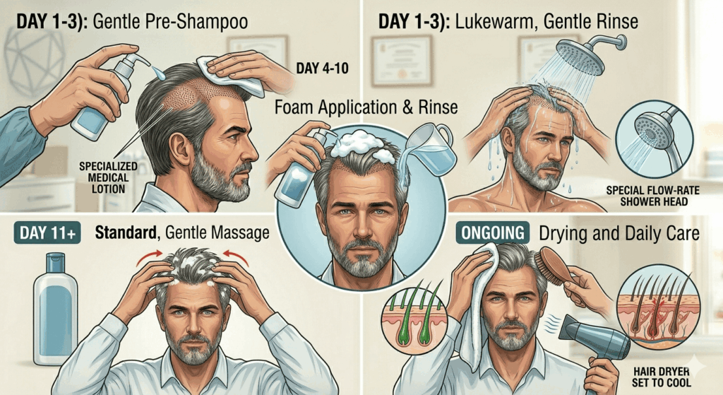 How to Wash Your Hair After a Hair Transplant