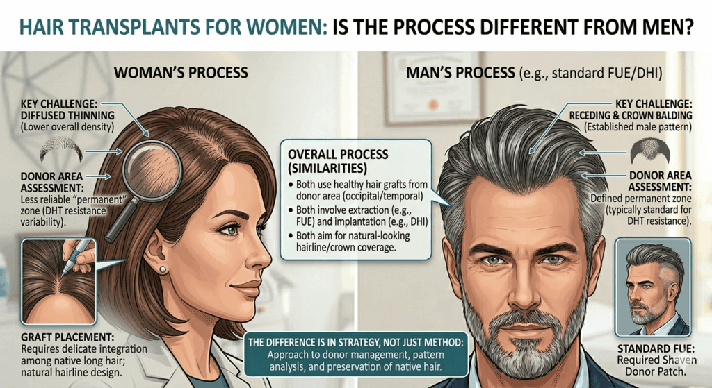 Hair Transplants for Women: Is the Process Different from Men?