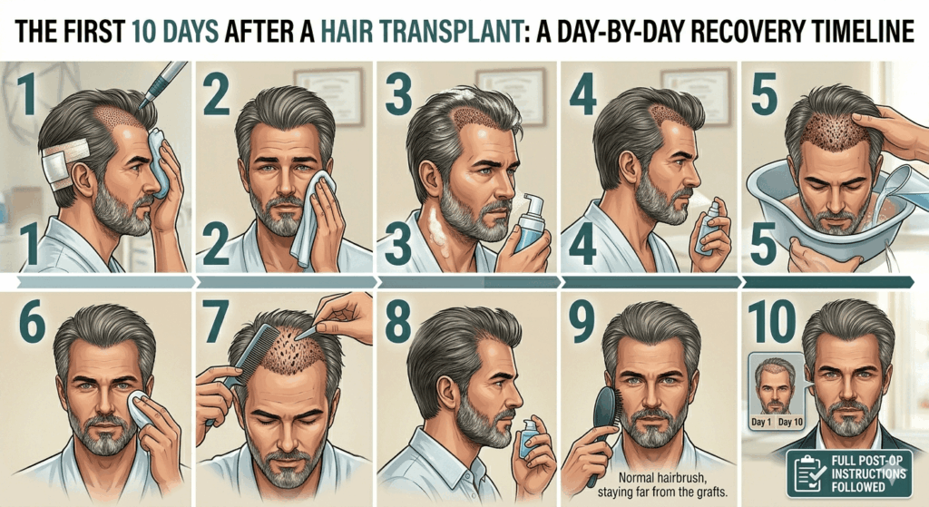 The First 10 Days After a Hair Transplant: A Day-by-Day Recovery Timeline