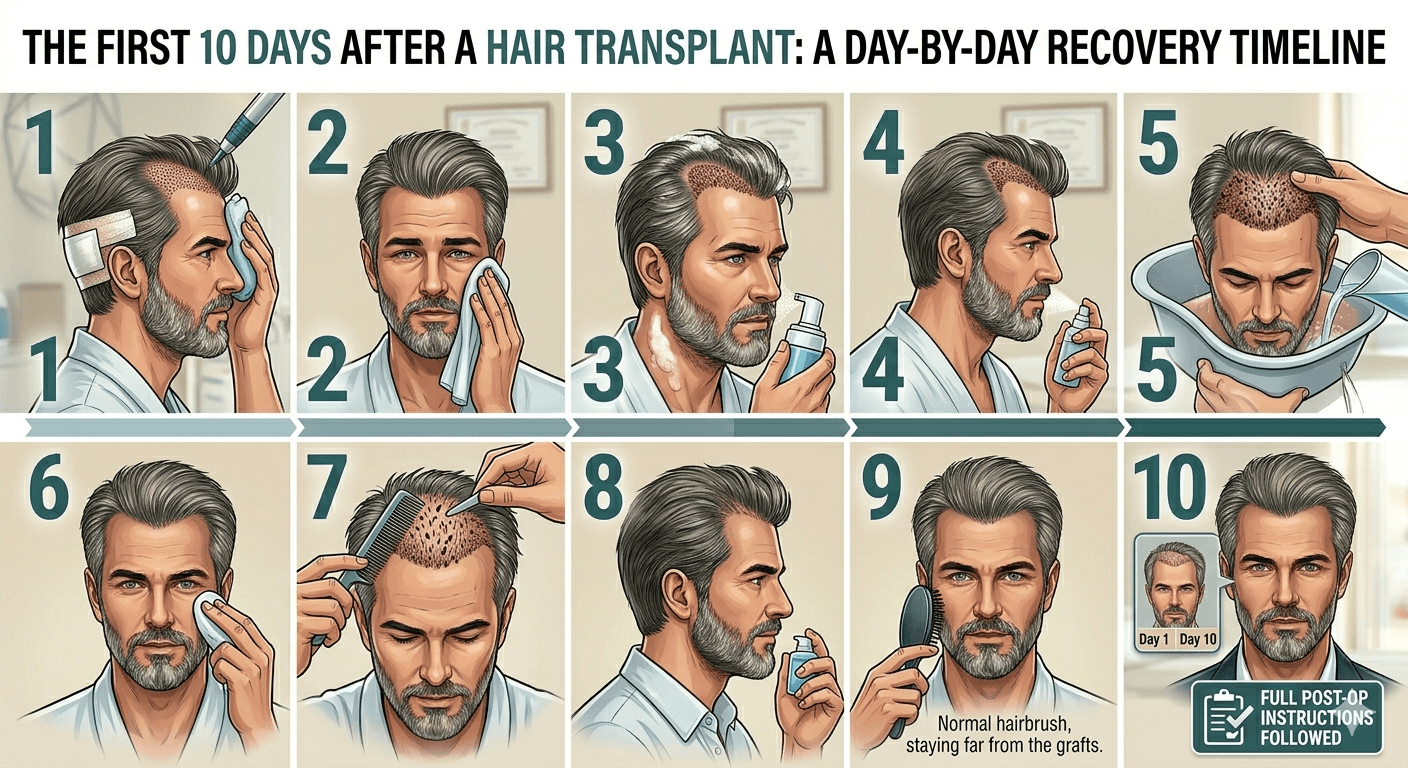 The First 10 Days After a Hair Transplant: A Day-by-Day Recovery Timeline