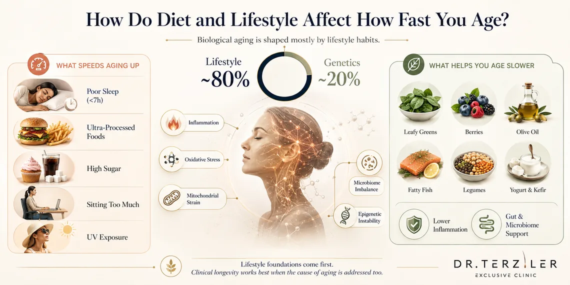 Cómo alimentación, sueño, deporte, estrés y sol influyen en la edad biológica.