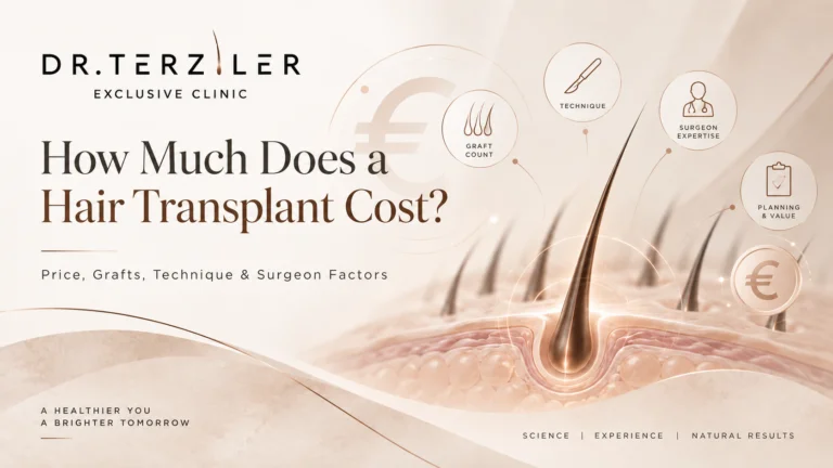 How much does a hair transplant cost in 2026 illustration showing euro pricing, graft count, technique and surgeon expertise factors